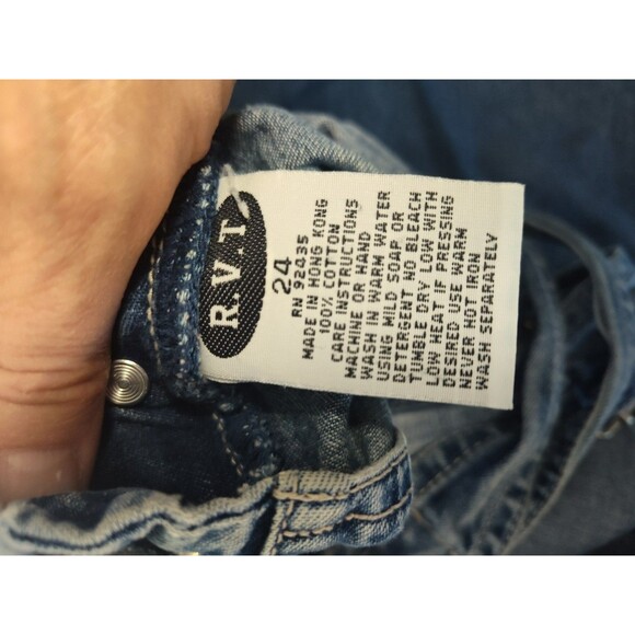 R.V.T . Denim Bibs Overalls Blue Women's Size 24 100% Cotton - Picture 8 of 11
